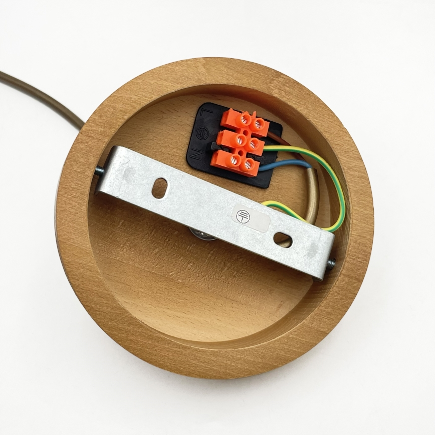 Pakaramais gaismeklis AIDA uz vada 1xE27/60W/230V Ø35 cm ozols/brūns/balts