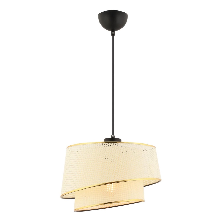 Pakaramais gaismeklis ar kabeli BARETTE 1xE27/60W/230V krēmkrāsains/zeltains