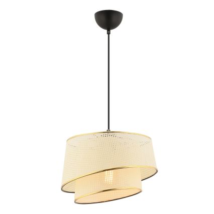 Pakaramais gaismeklis ar kabeli BARETTE 1xE27/60W/230V krēmkrāsains/zeltains