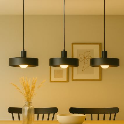 Pakaramais gaismeklis ar vadu ARCANE 3xE27/60W/230V, melns