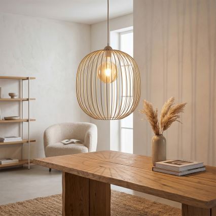 Pakaramais gaismeklis ar vadu DESTELLO 1xE27/15W/230V Ø 33 cm, bēšs