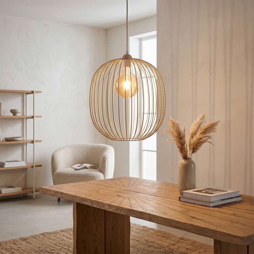 Pakaramais gaismeklis ar vadu DESTELLO 1xE27/15W/230V Ø 33 cm, bēšs