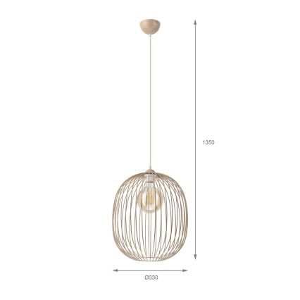Pakaramais gaismeklis ar vadu DESTELLO 1xE27/15W/230V Ø 33 cm, bēšs