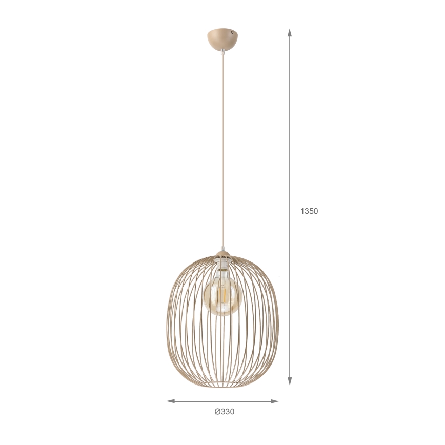 Pakaramais gaismeklis ar vadu DESTELLO 1xE27/15W/230V Ø 33 cm, bēšs