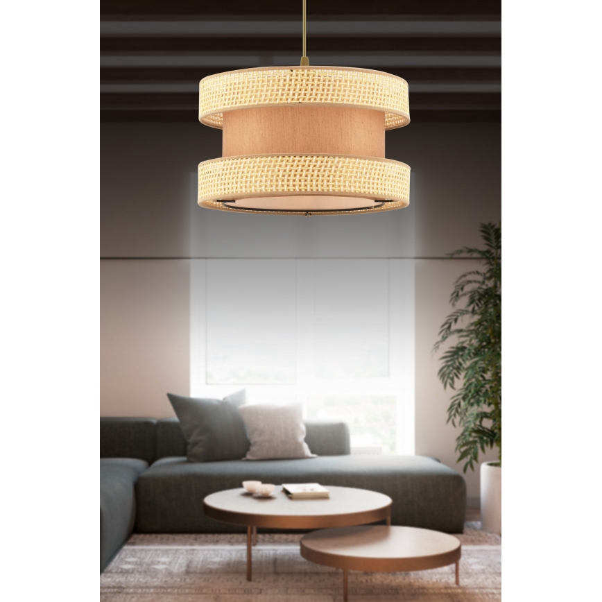 Pakaramais gaismeklis ar vadu HALO 1xE27/60W/230V, brūns/bēšs