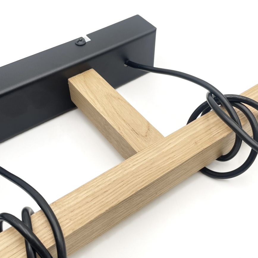 Pakaramais gaismeklis ar vadu LEANDRA 3xE27/15W/230V ozols/melns