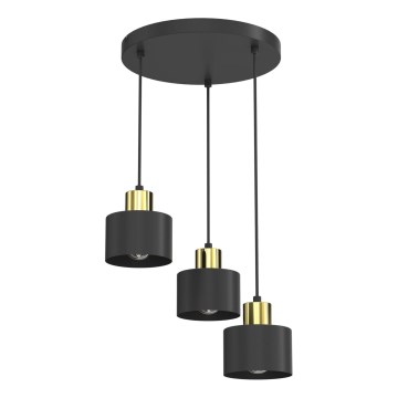 Pakaramais gaismeklis ar vadu PARKLA 3xE27/15W/230V melns