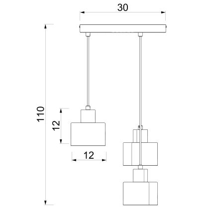 Pakaramais gaismeklis ar vadu PARKLA 3xE27/15W/230V melns