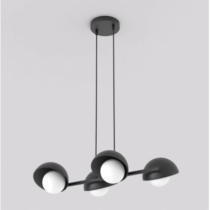 Pakaramais gaismeklis BOOM uz kabeļa 4xG9/8W/230V, melns