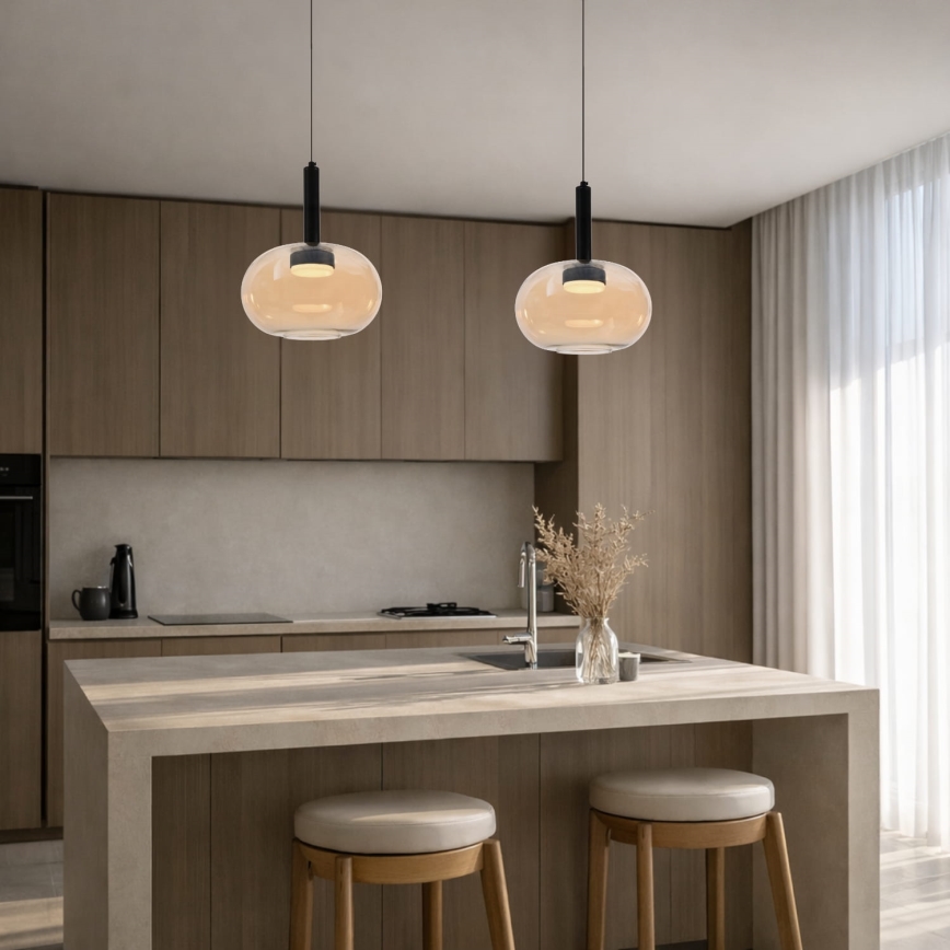 Pakaramais gaismeklis BUENO 1xGX53/9W/230V, Ø 25 cm, dūmakaini bēšs