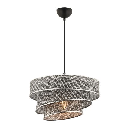 Pakaramais gaismeklis COUPER uz kabeļa 1xE27/60W/230V, pelēks/spīdīgs hroms