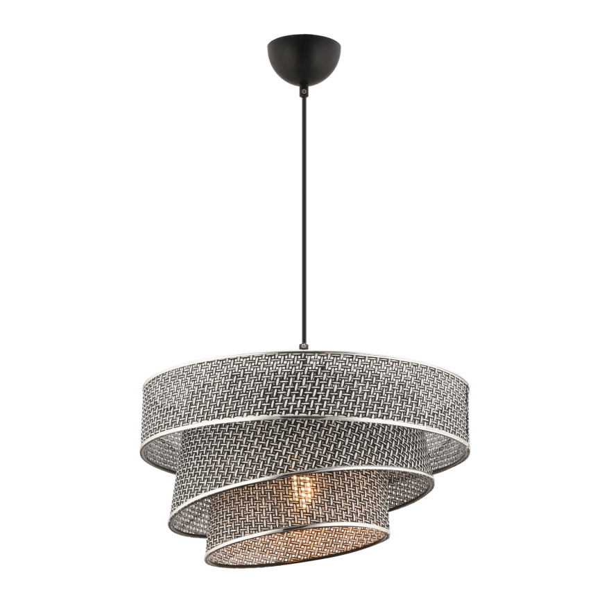 Pakaramais gaismeklis COUPER uz kabeļa 1xE27/60W/230V, pelēks/spīdīgs hroms