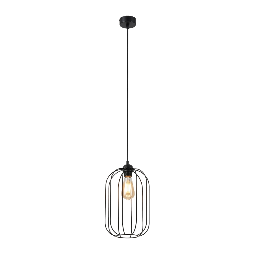 Pakaramais gaismeklis DESTELLO ar kabeli 1xE27/15W/230V Ø 21 cm melns