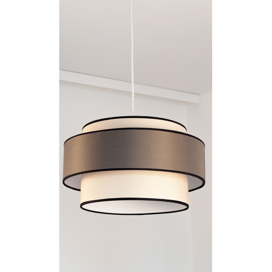 Pakaramais gaismeklis GRACE uz vada 1xE27/60W/230V Ø 40 cm krēmkrāsains/pelēks