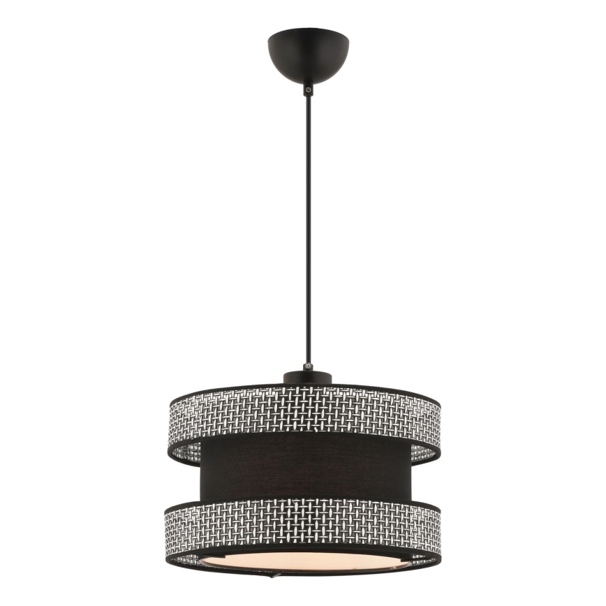 Pakaramais gaismeklis HALO uz kabeļa 1xE27/60W/230V melns/pelēks