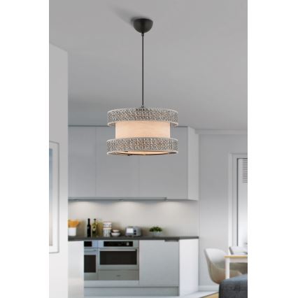 Pakaramais gaismeklis HALO uz vada 1xE27/60W/230V bēšs/pelēks