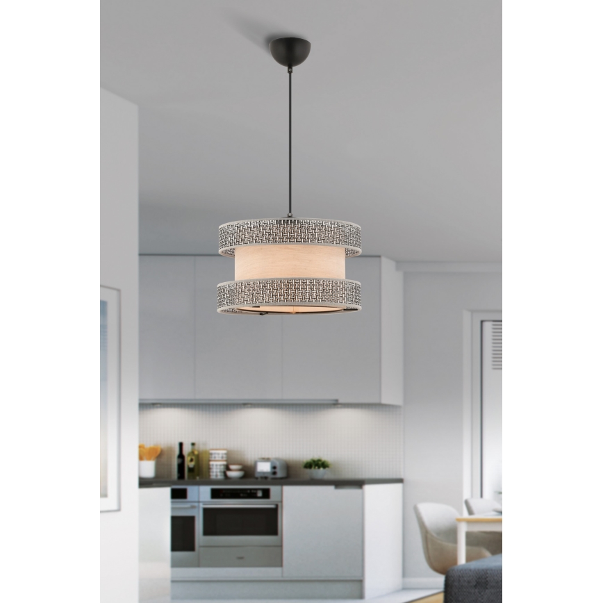 Pakaramais gaismeklis HALO uz vada 1xE27/60W/230V bēšs/pelēks