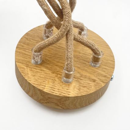 Pakaramais gaismeklis LOOMIS uz vada, 5xE27/15W/230V, 130 cm, bēšs/ozols