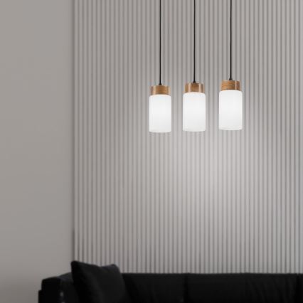 Pakaramais gaismeklis MARKUS ar vadu 3xE27/15W/230V melns/ozols