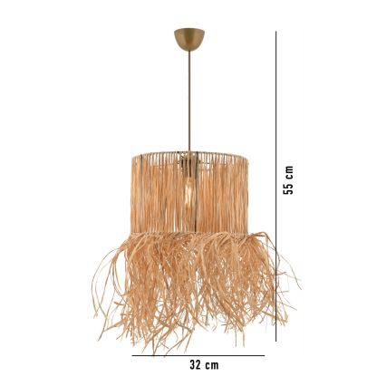 Pakaramais gaismeklis NESS ar kabeli 1xE27/40W/230V rafija