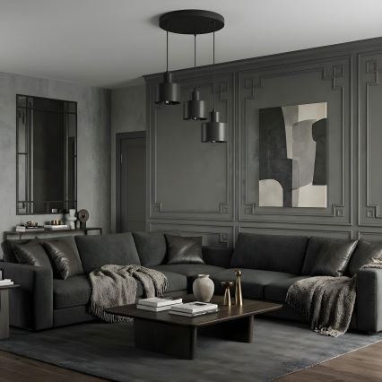 Pakaramais gaismeklis PARKLA, 3xE27/15W/230V, melns