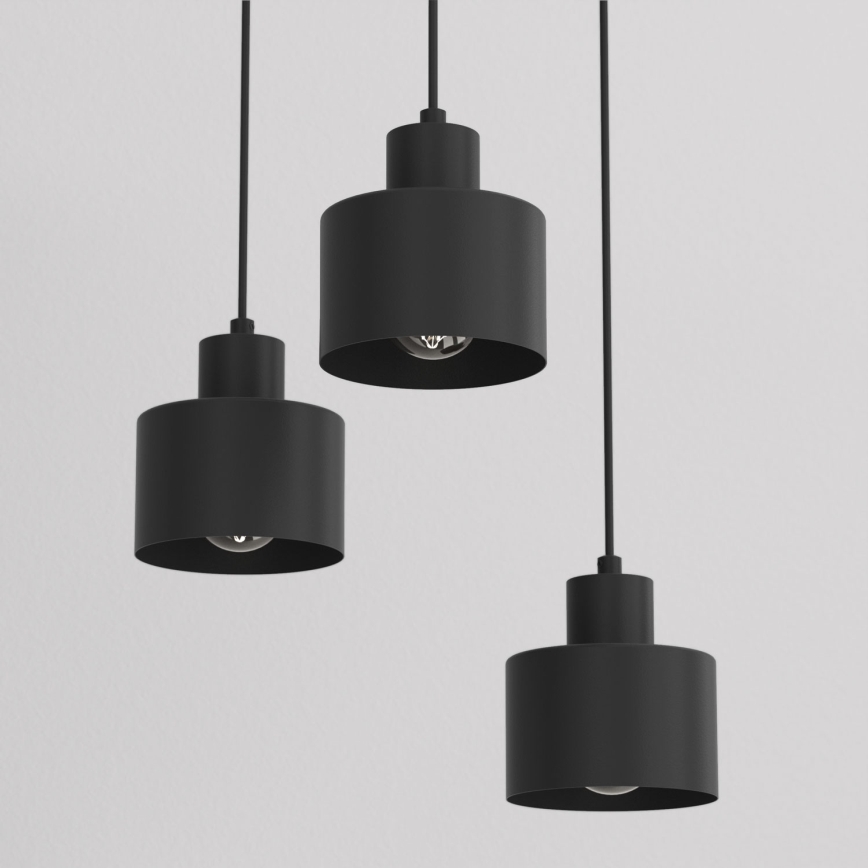 Pakaramais gaismeklis PARKLA, 3xE27/15W/230V, melns
