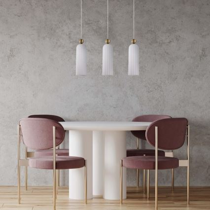 Pakaramais gaismeklis PIEGA uz vada 3xE14/40W/230V misiņš/balts