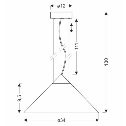 Pakaramais gaismeklis PRESTO uz vada 1xGX53/10W/230V Ø 34 cm zeltains/dūmakaini pelēks