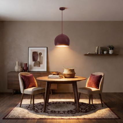 Pakaramais gaismeklis SOOL 1xE27/15W/230V Ø 27 cm vīnsarkans
