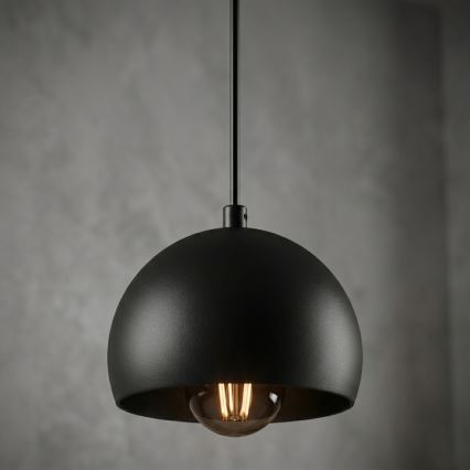 Pakaramais gaismeklis SOOL ar vadu, 1xE27/15W/230V, Ø 15 cm, melns