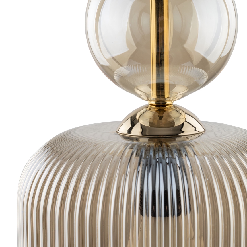 Pakaramais gaismeklis SOPHIA uz vada 1xE14/10W/230V, melns/dūmains bēšs