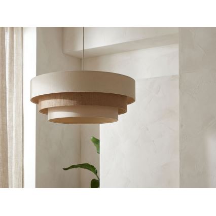 Pakaramais gaismeklis TRINITI ar vadu 1xE27/60W/230V Ø 40 cm krēmkrāsas/bēšs