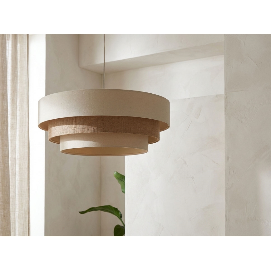 Pakaramais gaismeklis TRINITI ar vadu 1xE27/60W/230V Ø 40 cm krēmkrāsas/bēšs