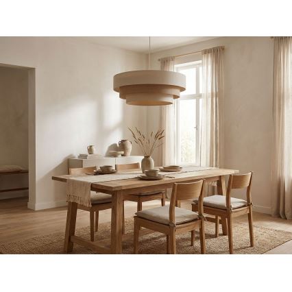 Pakaramais gaismeklis TRINITI ar vadu 1xE27/60W/230V Ø 40 cm krēmkrāsas/bēšs