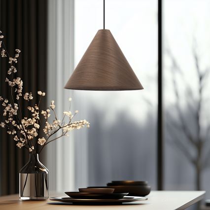 Pakaramais gaismeklis uz kabeļa CONO 1xE27/40W/230V mahagonijas finieris