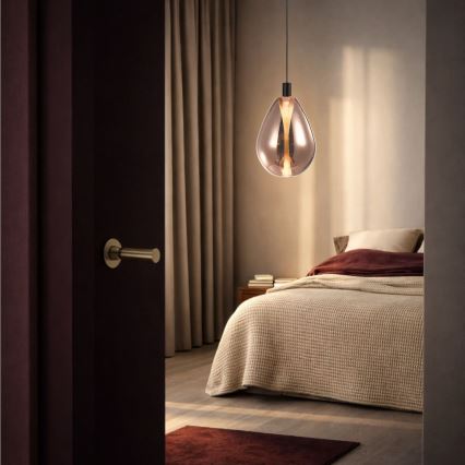 Pakaramais gaismeklis uz kabeļa DENSO 1xGU10/10W/230V, Ø 30 cm, vara/melna