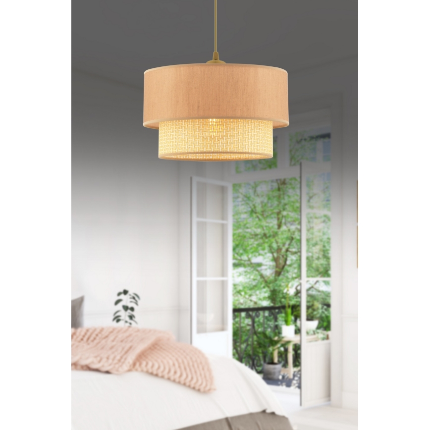 Pakaramais gaismeklis uz kabeļa ECHO 1xE27/60W/230V bēšs