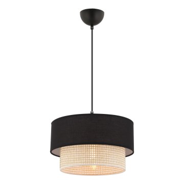 Pakaramais gaismeklis uz kabeļa ECHO 1xE27/60W/230V melns/krēmkrāsains