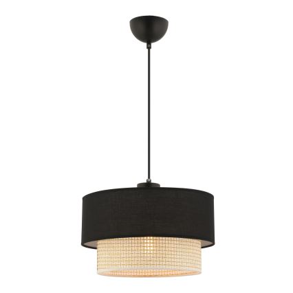 Pakaramais gaismeklis uz kabeļa ECHO 1xE27/60W/230V melns/krēmkrāsains
