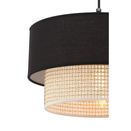 Pakaramais gaismeklis uz kabeļa ECHO 1xE27/60W/230V melns/krēmkrāsains