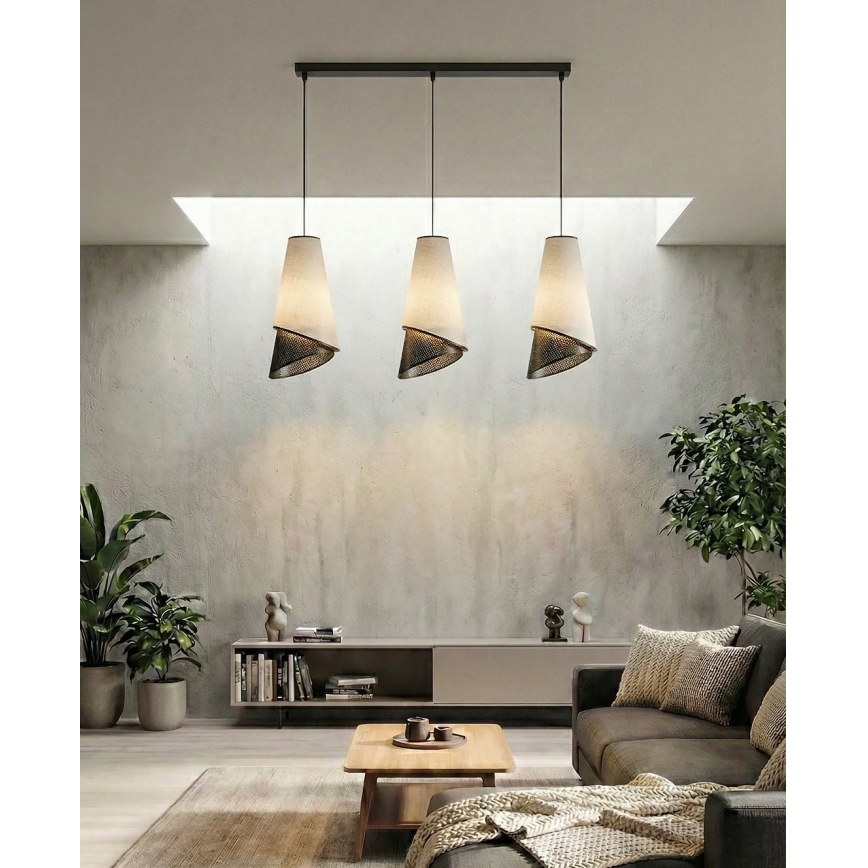 Pakaramais gaismeklis uz kabeļa MODA 3xE27/15W/230V pelēks/melns