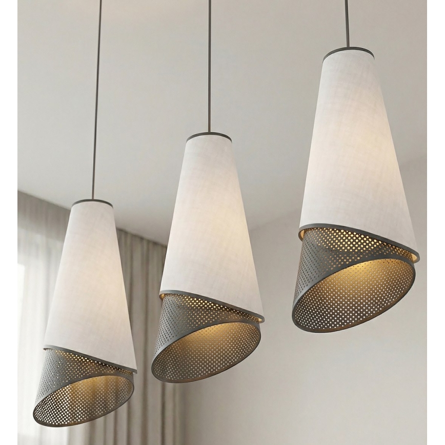 Pakaramais gaismeklis uz kabeļa MODA 3xE27/15W/230V pelēks/melns