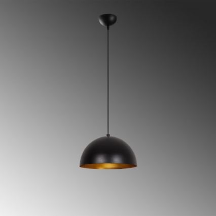 Pakaramais gaismeklis uz kabeļa SIVANI 1xE27/40W/230V Ø 30 cm, melns/miedzēts