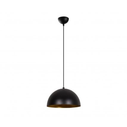 Pakaramais gaismeklis uz kabeļa SIVANI 1xE27/40W/230V Ø 30 cm, melns/miedzēts