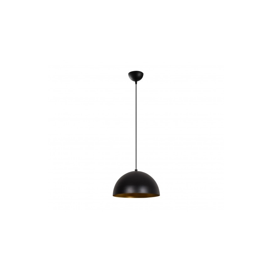 Pakaramais gaismeklis uz kabeļa SIVANI 1xE27/40W/230V Ø 30 cm, melns/miedzēts