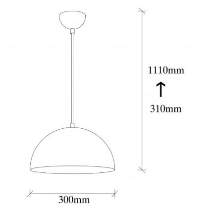 Pakaramais gaismeklis uz kabeļa SIVANI 1xE27/40W/230V Ø 30 cm, melns/miedzēts
