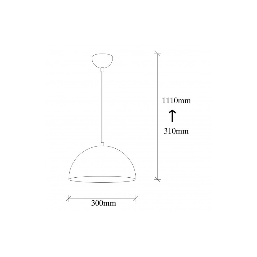 Pakaramais gaismeklis uz kabeļa SIVANI 1xE27/40W/230V Ø 30 cm, melns/miedzēts