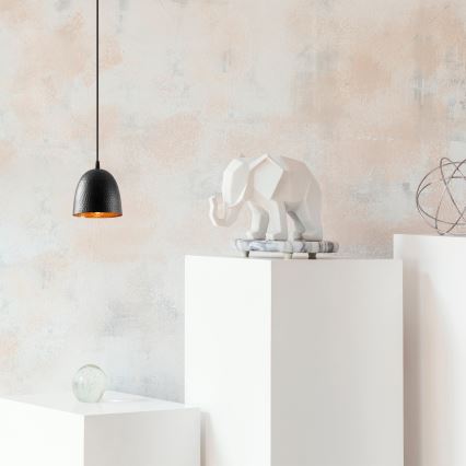 Pakaramais gaismeklis uz kabeļa TATTOO 1xE27/40W/230V Ø 16 cm melns