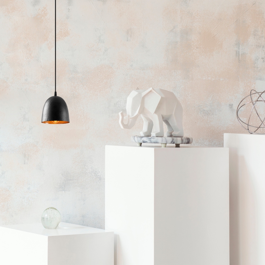 Pakaramais gaismeklis uz kabeļa TATTOO 1xE27/40W/230V Ø 16 cm melns