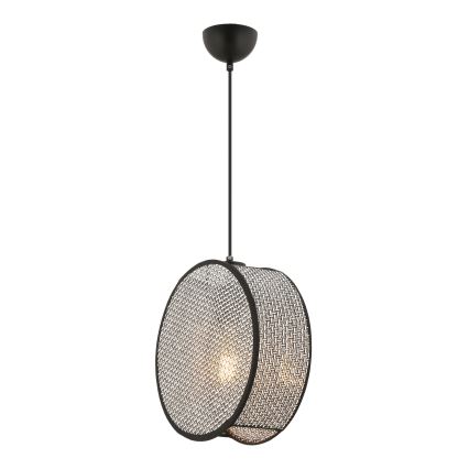 Pakaramais gaismeklis uz troses BIG DRUM 1xE27/60W/230V pelēks/melns